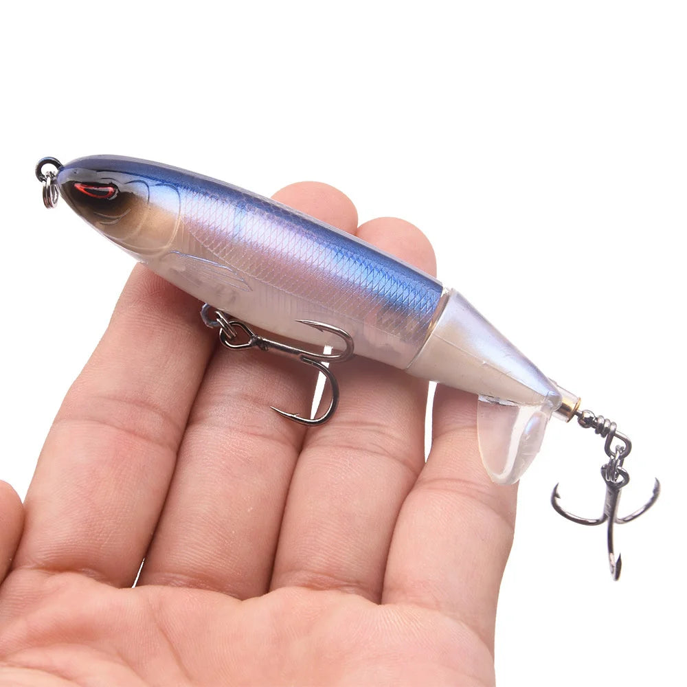 1PCS Propeller Tractor Fishing Lure 9cm 13g Whopper Popper Topwater Artificial Bait Hard Plopper Soft Rotating Tail Tackle