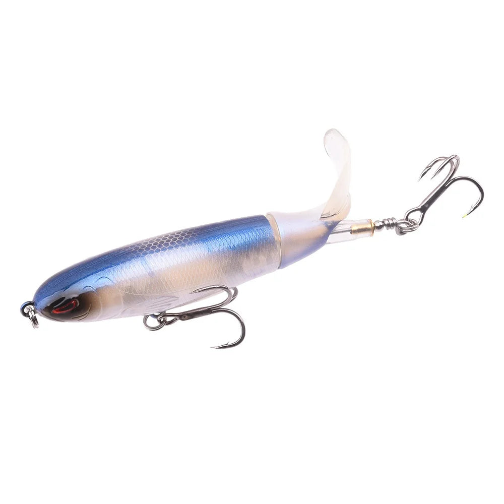 1PCS Propeller Tractor Fishing Lure 9cm 13g Whopper Popper Topwater Artificial Bait Hard Plopper Soft Rotating Tail Tackle