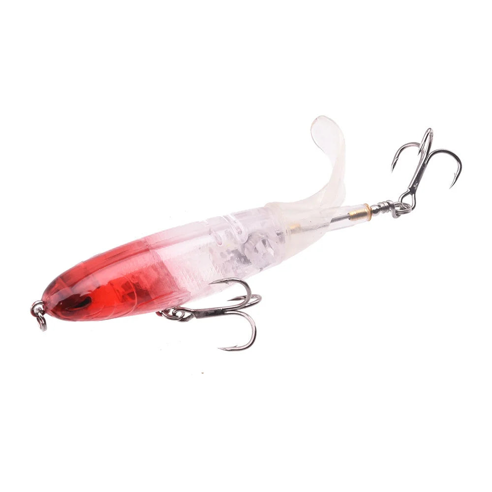 1PCS Propeller Tractor Fishing Lure 9cm 13g Whopper Popper Topwater Artificial Bait Hard Plopper Soft Rotating Tail Tackle
