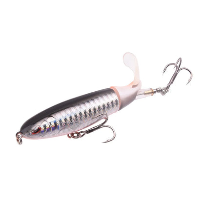 1PCS Propeller Tractor Fishing Lure 9cm 13g Whopper Popper Topwater Artificial Bait Hard Plopper Soft Rotating Tail Tackle