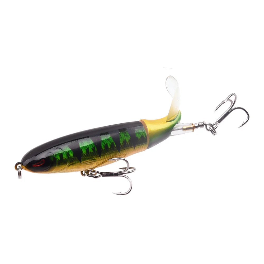 1PCS Propeller Tractor Fishing Lure 9cm 13g Whopper Popper Topwater Artificial Bait Hard Plopper Soft Rotating Tail Tackle