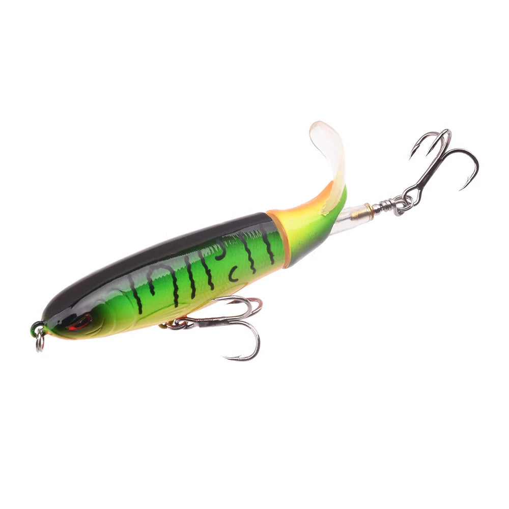 1PCS Propeller Tractor Fishing Lure 9cm 13g Whopper Popper Topwater Artificial Bait Hard Plopper Soft Rotating Tail Tackle